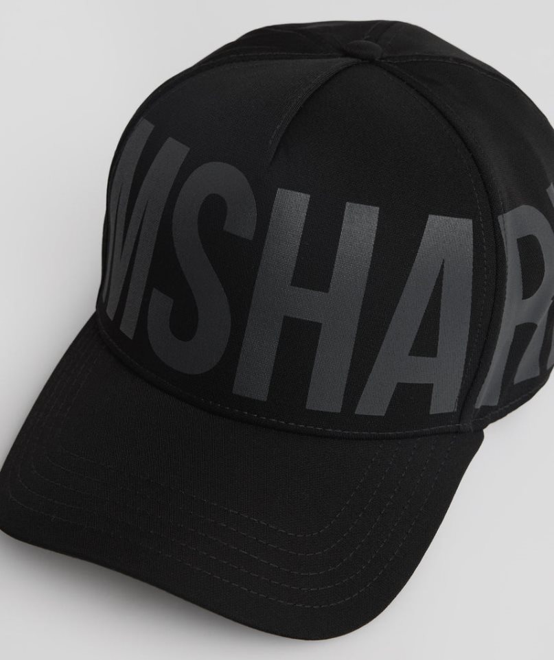 Gymshark Logo Trucker Caps Black | NZ 9BKULW